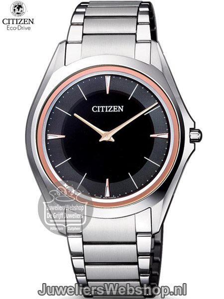 Citizen AR5034-58E Eco Drive One Tianium heren horloge met zwarte wijzerplaat