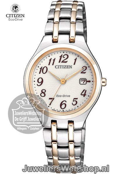 EW2486-87A Citizen Elegance Eco Drive Horloge Dames Staal Bicolor