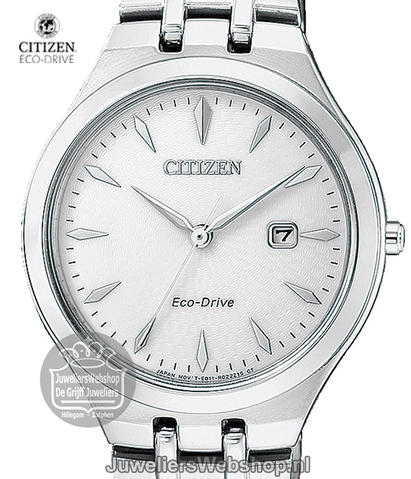 Citizen EW2490-80B Elegance Eco Drive Dames Horloge Staal Wit