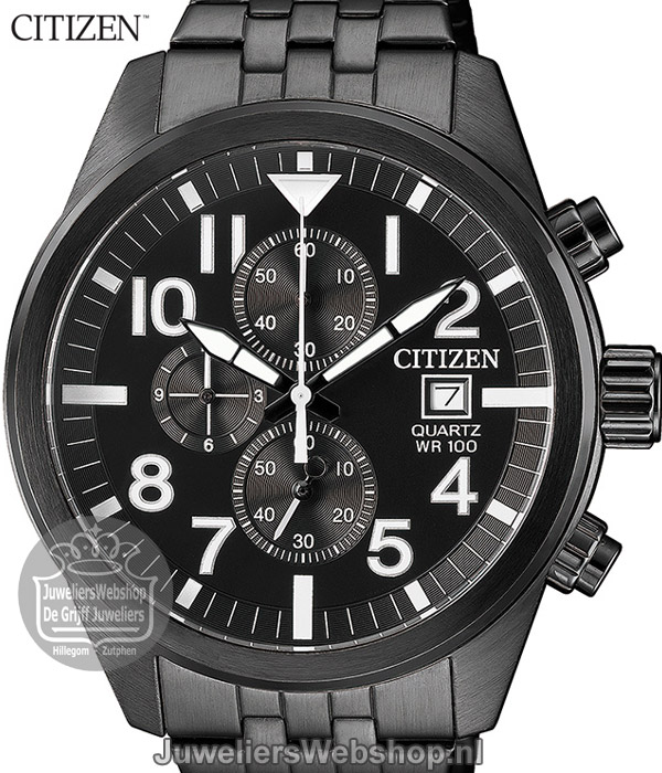 Citizen Heren Sport Chronograaf Horloge Quarts AN3625-58E Staal