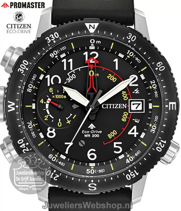 Citizen BN4044 15E horloge Altichron Eco Drive Promast Land Zwart