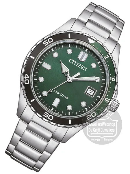 Citizen AW1828-80X horloge Eco Drive herenhorloge Groen