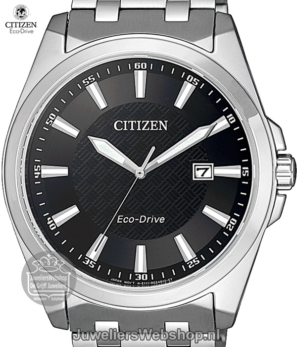 citizen eco drive heren horloge staal zwart bm7108-81e