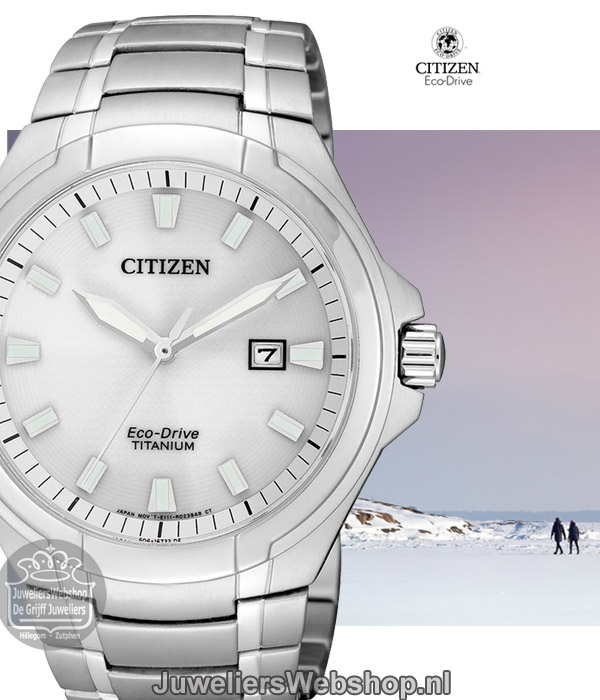 Titanium Citizen Eco Drive heren horloge bm7430-89a