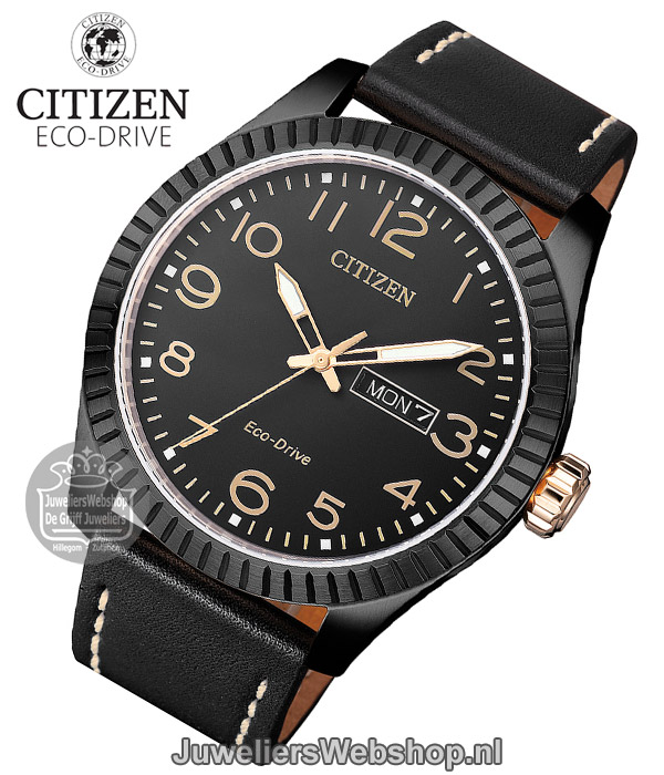bm8538-10ee citizen heren horloge eco drive leather