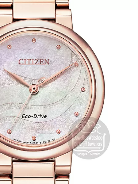 Citizen L Em0912 84y Dames Horloge Eco Drive Ladies Rose Parelmoer