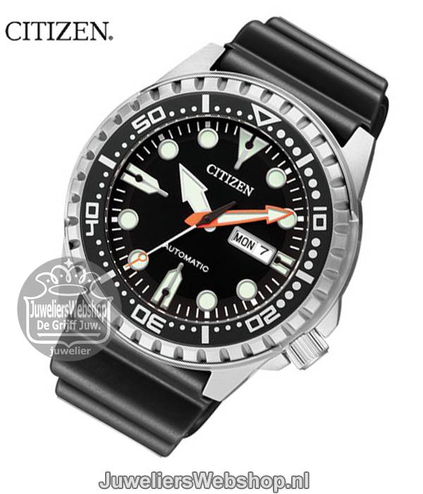 citizen duik horloge nh8380-15ee mechanisch zwart