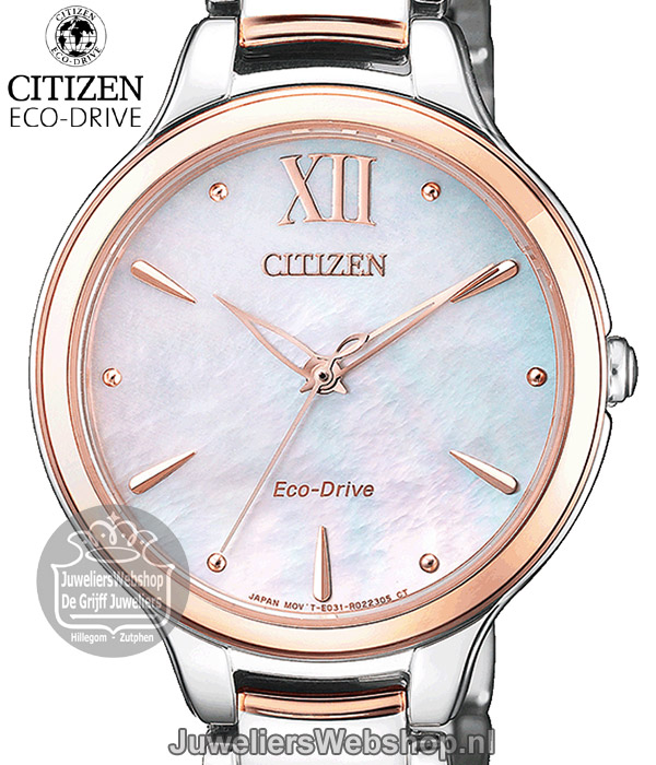 Citizen EM0556-87D eco drive elegance horloge ladies bicolor