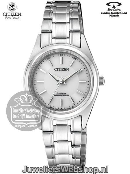 es4030-84a radio controlled citizen dames horloge eco drive staal