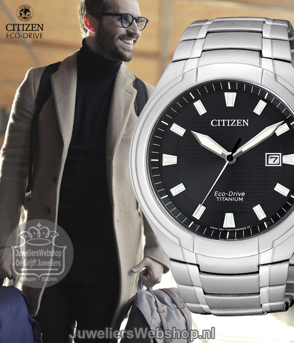Titanium Citizen Eco Drive heren horloge bm7430-89e