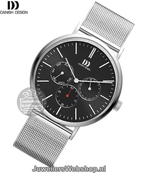 danish design iq63q1233 heren horloge staal met zwarte wijzerplaat
