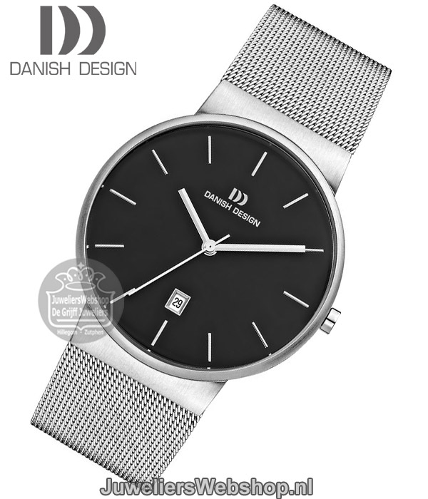danish design iq63q971 heren horloge staal zwart
