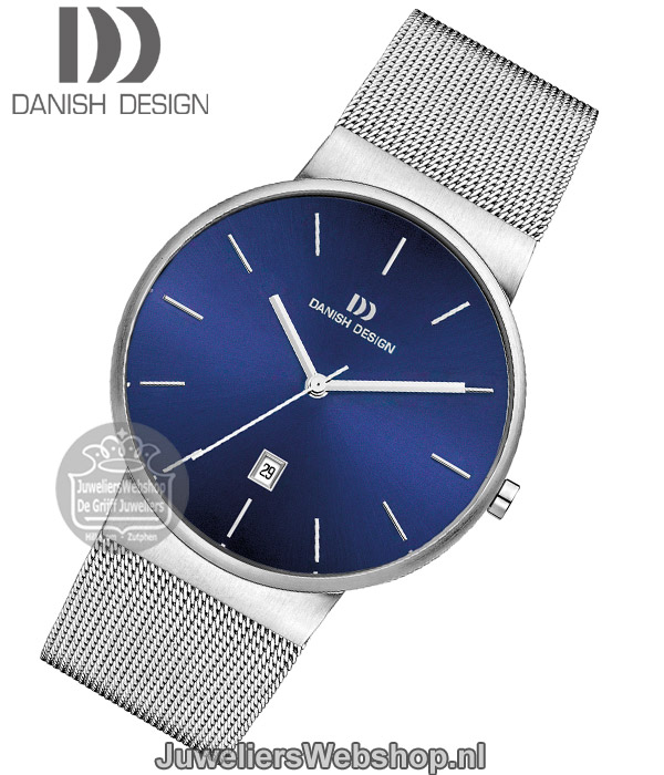 danish design iq68q971 heren horloge staal blauw