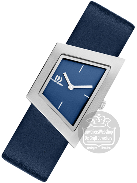 danish design IV22Q1207 dames horloge met blauwe leren band