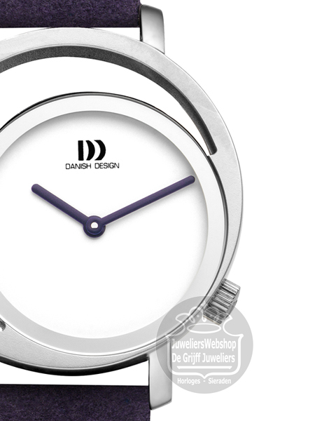 danish design IV22Q1271 dames horloge met zwarte leren band