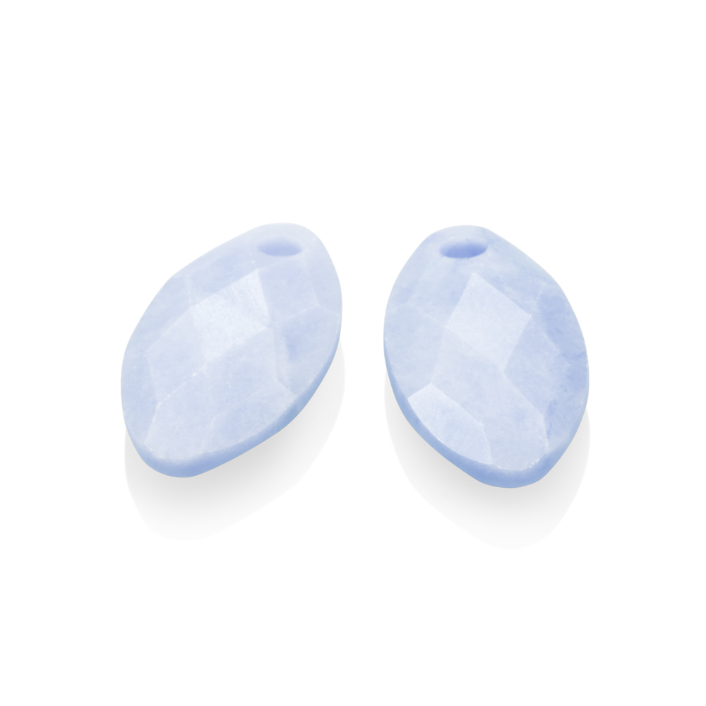 sparkling jewels earring editions facet Blue Lace Agate ear leaf eardrops eagem47-fclf-s