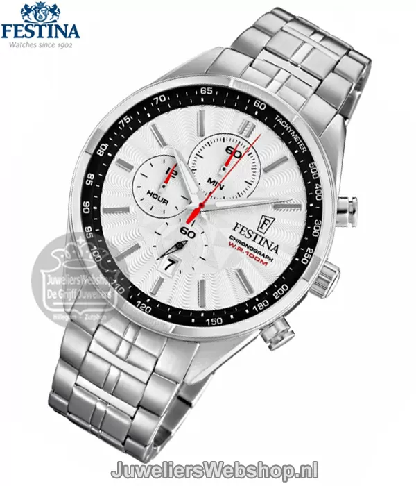 Festina horloge F6863-2 Chronograaf Heren Zilver Festina Watch