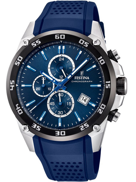 festina chronograaf horloge f20330-2 heren blauw