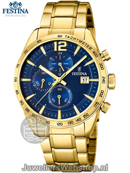 Festina F20266-2 chronograaf heren horloge goud