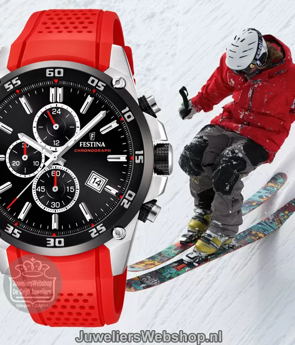 Festina The Originals horloge F20330-7 Chronograaf Heren Rood