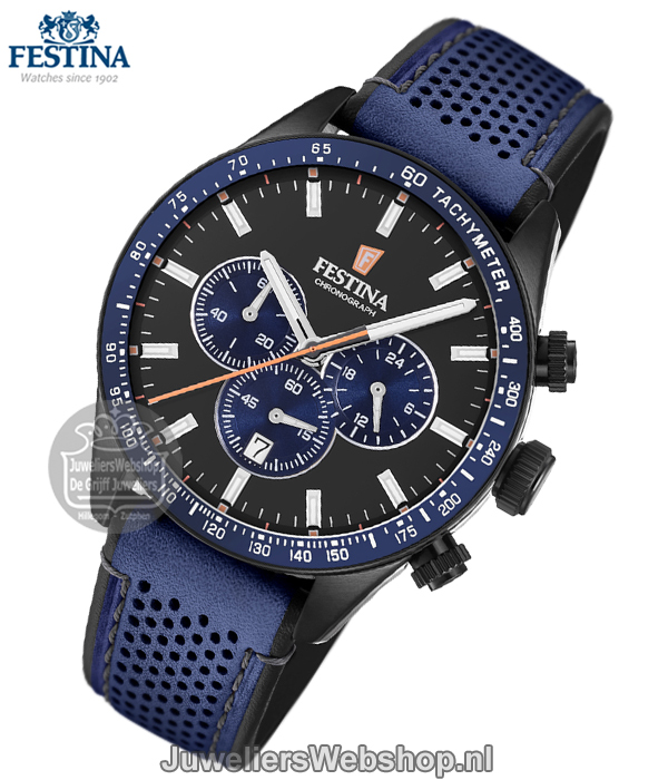 festina chronograaf horloge f20359/2 blauw