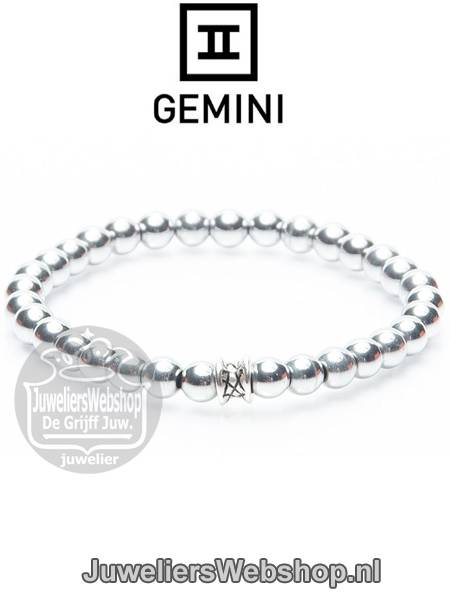 Gemini armband basic silver 15090 Medium 6mm