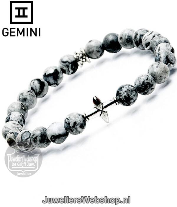 Gemini armband Cross mat grijs 17129 Large
