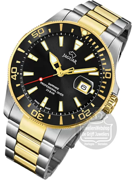 Jaguar Executive Professional Diver Horloge J863 D Edelstaal Zwart