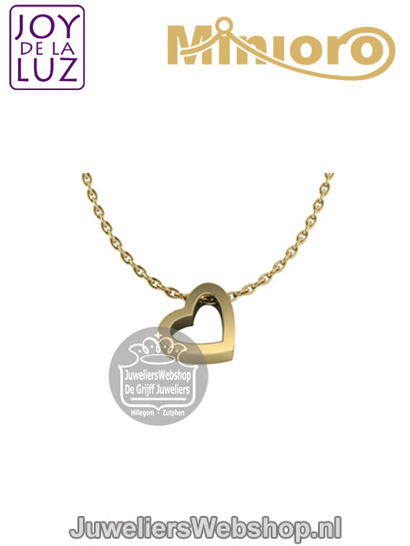 Joy de la Luz Yi-Open-Heart gouden initials ketting met open hartje bedel