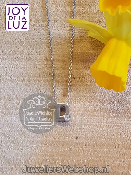 Joy de la Luz initials ketting met hanger D met zirconia