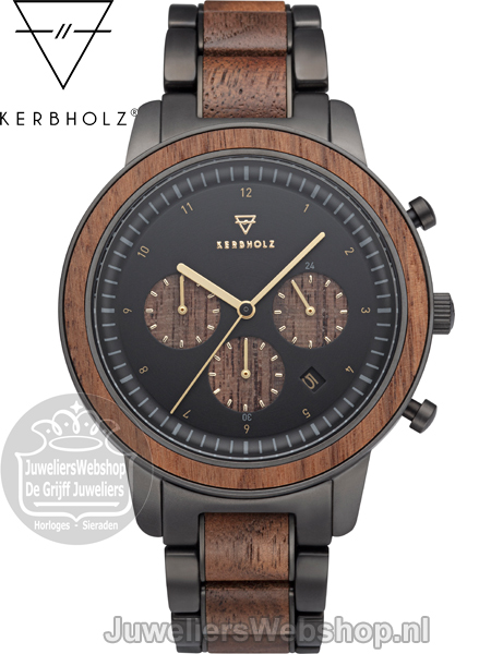 kerbholz houten horloge 4251240412610 Maximilian Black Walnut