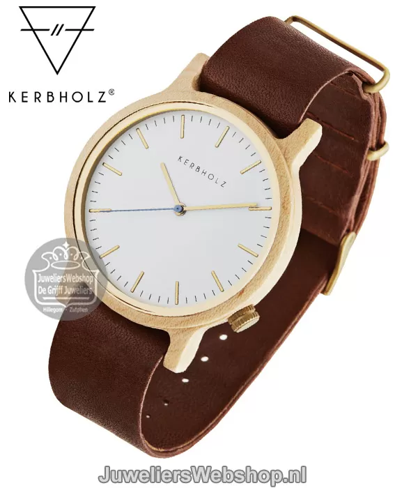 Kerbholz horloge Walter Maple Cognac Heren 0705184599875