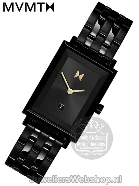 MVMT Signature Square Caviar Horloge Dames MVMT 28000057-D Zwart