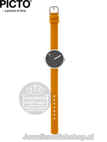 Rosendahl Picto horloge PT43351-0712S Okergeel Grijs