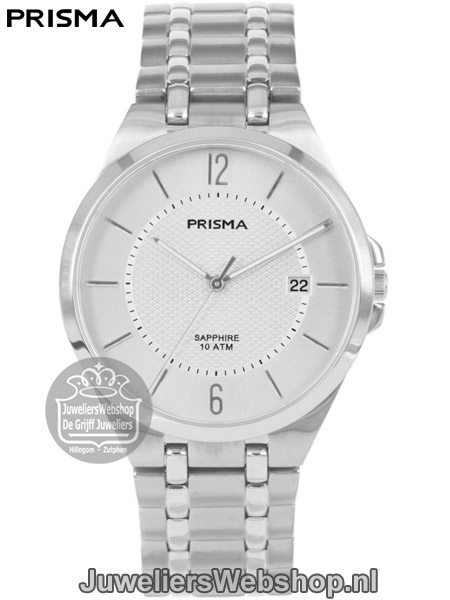 Prisma P1265 Effort titanium herenhorloge zilverkleurig