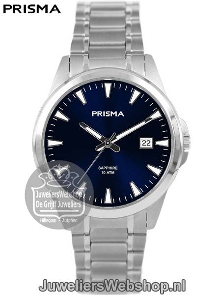 Prisma Horloge P1719 Journey Titanium Heren Blauwe Wijzerplaat