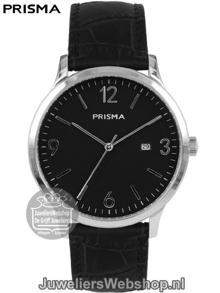 Prisma herenhorloge P1630 zwart met datum