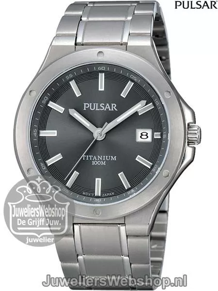Pulsar PS9125X1 Horloge Heren Titanium. Pulsar herenhorloges.