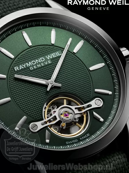 Raymond Weil Freelancer Open Heart RW1212 Horloge 2780 STC 52001 Groen