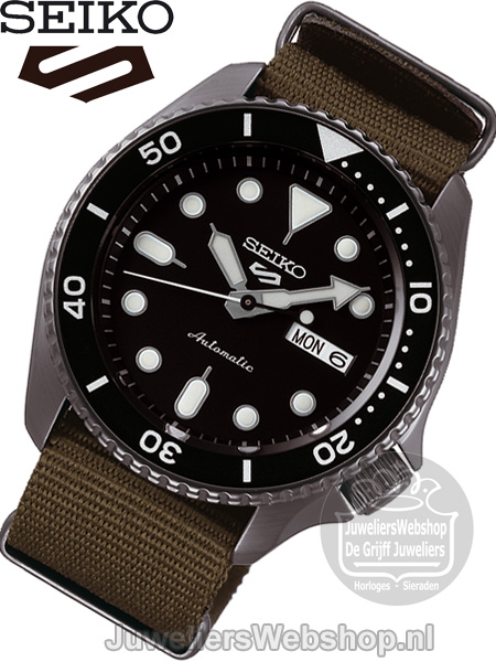 Seiko 5 Sports Automatic horloge SRPD65K4 Zwart met Groen