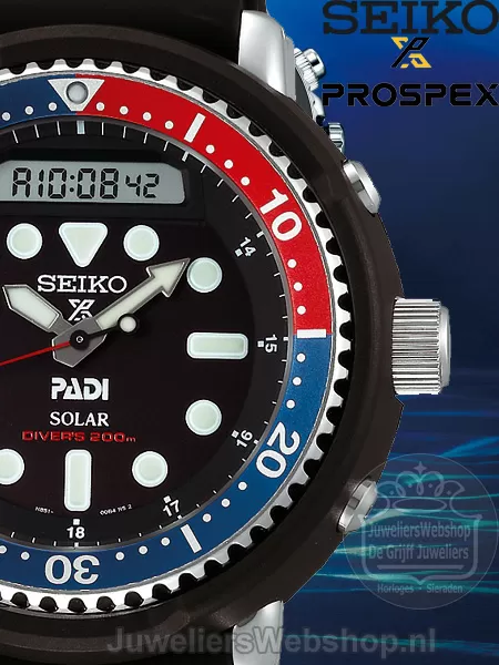 Seiko Prospex Padi SNJ027P1 Diver Horloge Solar Special Edition