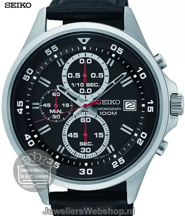 Seiko horloge SKS635P1 heren chronograaf met zwarte wijzerplaat