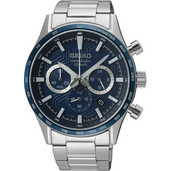 Seiko herenhorloge blauwe wijzerplaat sale