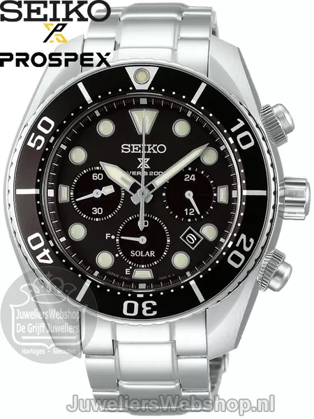 Seiko Prospex SSC757J1 Solar Chronograaf heren horloge staal zwart