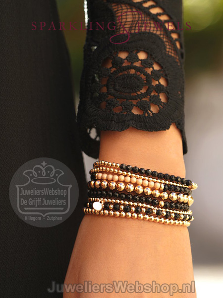 sparkling jewels armband all shine rose gold saturn 3mm sb-rg-3mm-add