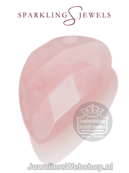 sparkling jewels Blossom editions facet rose quartz hanger pengem13-bs