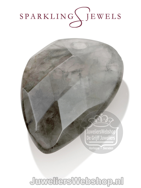 sparkling jewels Blossom editions facet black rutilated quartz hanger pengem34-bs