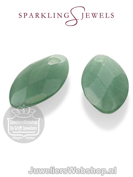 sparkling jewels earring editions facet green aventurine ear leaf eardrops eagem29-fclf-s