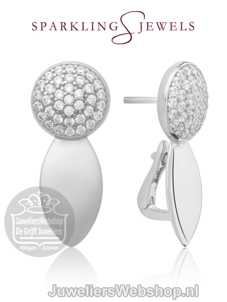 sparkling jewels earring editions the core crystal silver oorstekers eas04