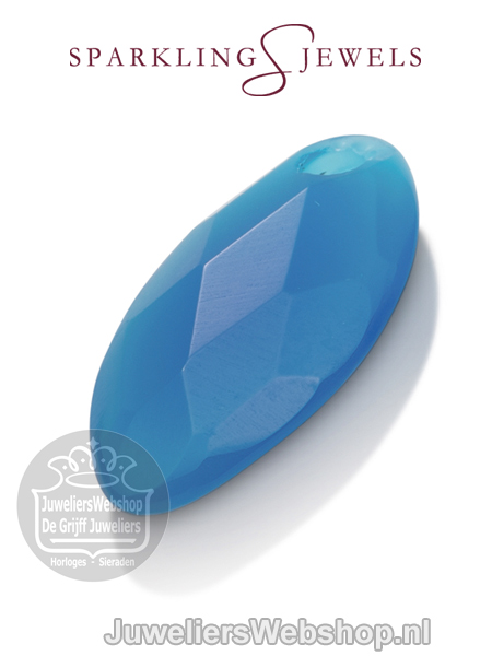 sparkling jewels leaf editions facet blue agate hanger pengem35-fct-s